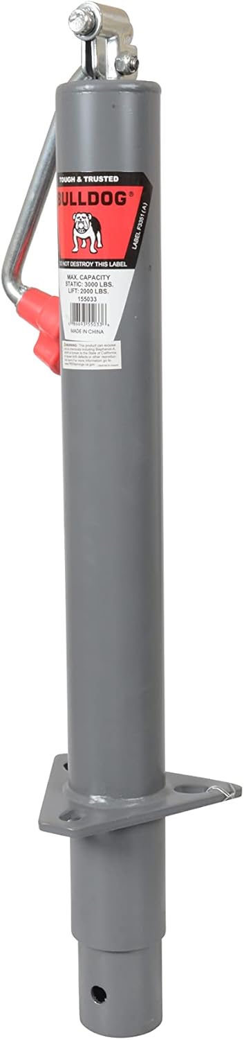 Bulldog 155033 Trailer Jack Gray, 2,000 lbs.