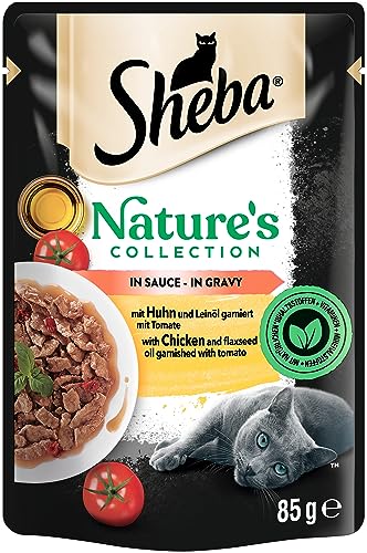 SHEBA Nature's Collection in Sauce - Hochwertiges Katzennassfutter mit Huhn im Portionsbeutel - 28 x 85g 2