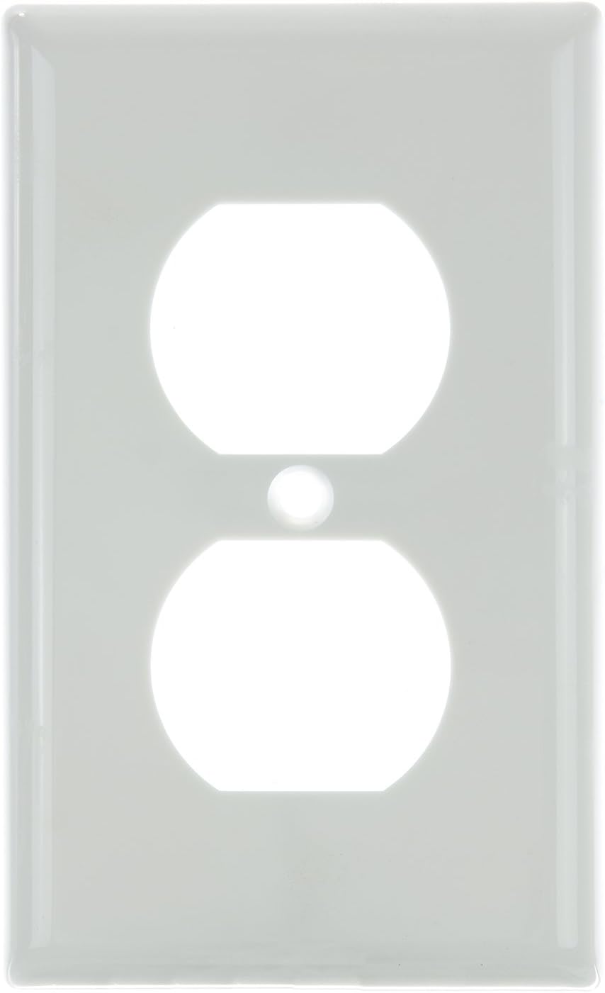 Sunlite 40893 Duplex Single Gang switch Cover Plate, White, Plastic, 12-Pack, UL Listed