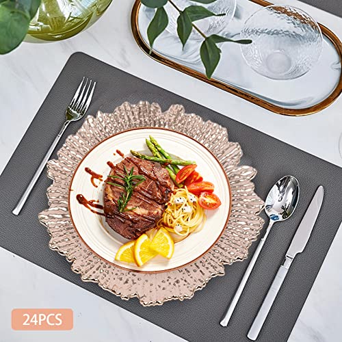 Set de 24 platos cargadores plásticos de 13 pulgadas diseño coral miniatura 2