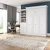Bestar Versatile Queen Murphy Bed and Closet Organizer with Doors (92W) in White, Sleeping Arrangement and Wardrobe for Multipurpose Room
