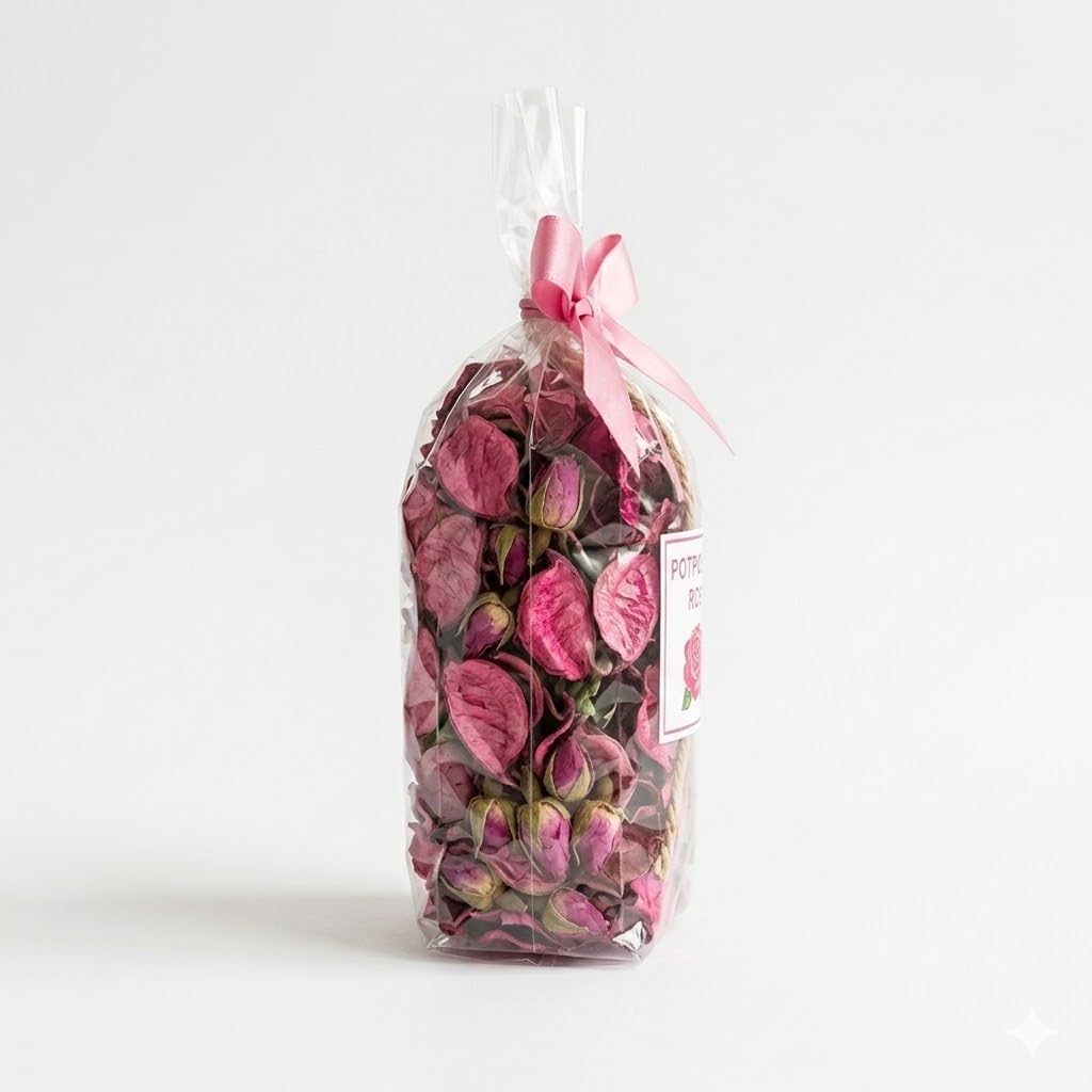 AIR O Matic Scented Rose Potpourri Bag Standard Size – Premium Dried Flowers, Citrus Botanicals & Decorative Bowl Filler for Home Fragrance, Living Room Décor & Gifting