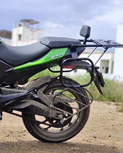 Image of Top Rack with Plate Compatible for Bajaj Dominar 400 /250 (2017-2026) | Heavy Duty Luggage Carrier with Plate | Powder-Coated Finish (Black) Pack of 1 (Backrest not Included)