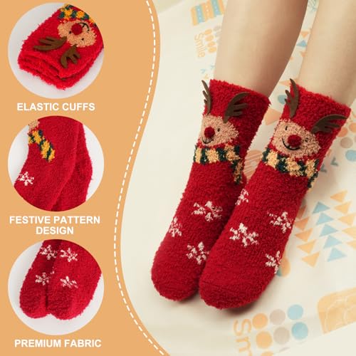 Image of Warm Cozy Valentines Gifts for Women-Fuzzy Socks, Warm Cozy Fluffy Super Soft Slipper Socks, Warm Socks for women,Free Size