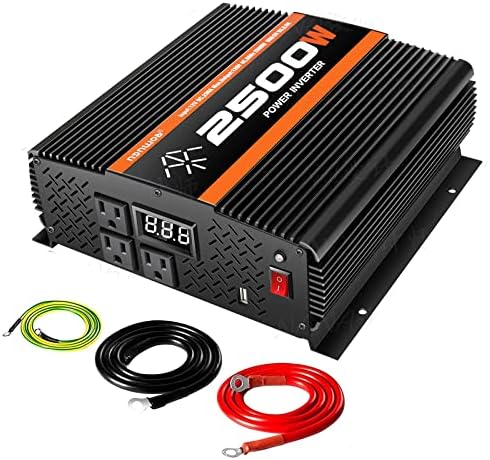 NGNWOB 2500W Inverter Power Inverter of Modified sine Wave Truck RV Solar Inverter Power Converter with LCD Display 12V to110V dc to ac Inverter for Truck RV Vehicle Camping Power Charging