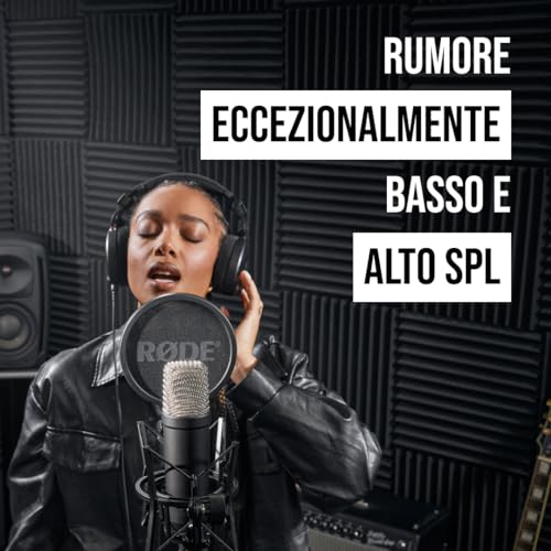 RØDe NT1 Signature Series Microfono A Condensatore A Grande Diaframma Della Con Supporto Antivibratorio, Filtro Antipop E Cavo Xlr Per Produzione Musicale, Registrazione Vocale, Streaming E Podcast - 6