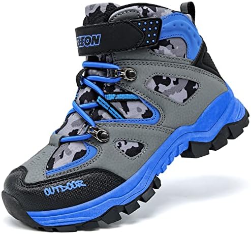 Boys Hiking Boots High Top Kids Hiking Shoes Non Slip Trekking Shoes for Girls Rubber Sole Kids Hiker Boot Easy to Put On Girls Hiking Sneaker Spring Summer Autumn Outdoor Adventure Kids Hiking Boots