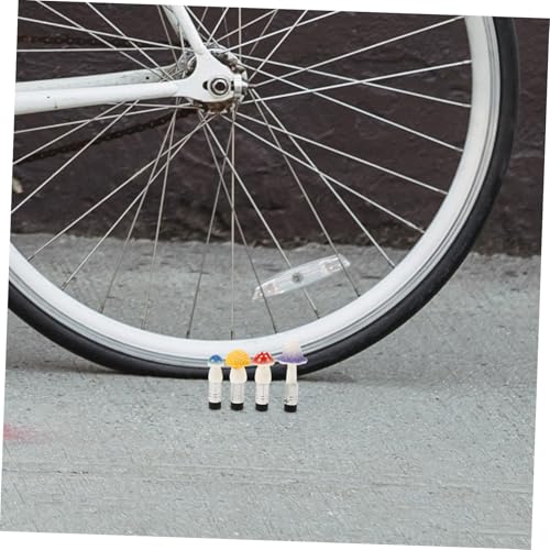 Totority 4 tapas decorativas para válvula de neumático, estilo seta, para bicicleta y auto miniatura 4