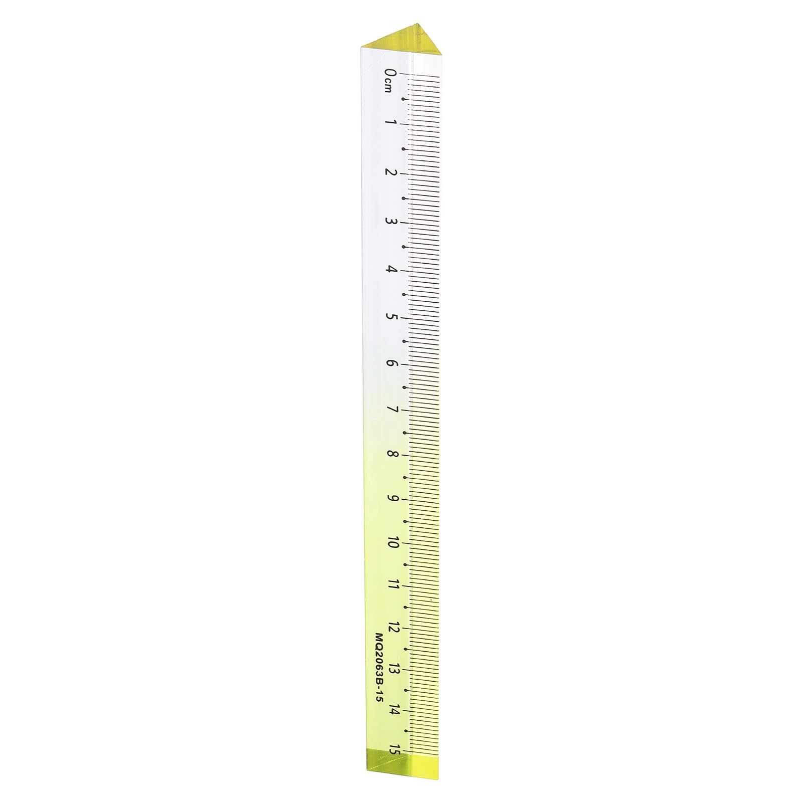 sourcing map Acrylic Clear Straight Rulers 15cm Metric Transparent Gradient Three-Dimensional Plastic Ruler Square Cube Measuring Tool for Classroom Office Home, Yellow