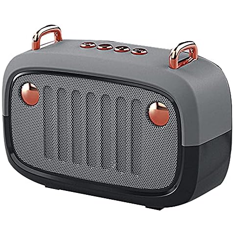 OUYAD Portable Speaker, Insertable Wireless Card, Mini Bluetooth FM Radio Speaker, Suitable for Iphone, Ipad, Android Smartphone, Etc Size: 13.8 * 5 * 8.6Cm,Gray Cover