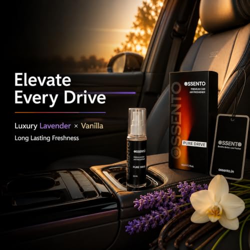 Image of Premium Car Air Freshener Spray 60ml | Pure Drive | Anti Odour Technology | Lavender & Vanilla Twist | Interior Fabric Freshener | Long Lasting Luxury Fragrance | Up to 400+ Sprays