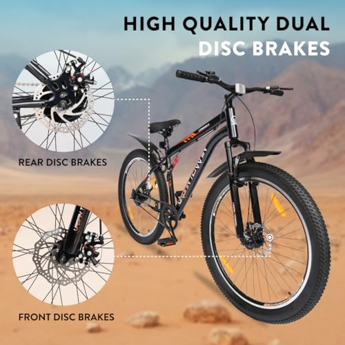Urban Terrain Bolt Cycle 27.5 inch Single Speed Bike with Front Suspension, Disc Brake, Bell & Lock Bicycle for Men Mountain Bike UT5001S27.5ACC | Ideal for 15+ Years, Unisex, Frame : 17.5 inch Black 3 51BPM76Z7SL