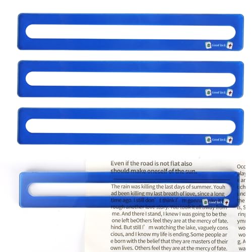 BOXOB 4uds Buscador de Líneas Mahjong, Lector Reglas Mahjong de la Buena Suerte Ayudas y Regalos para el Jugador Accesorios para el Lector (Azul)