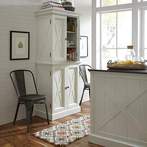 image for Home Styles Seaside Lodge Hand Rubbed White Kitchen Pantry with Two Up