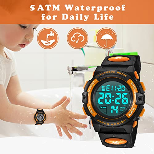 Image of Kids Watch,Boys Watch for 3-15 Year Old Boys,Digital Sport Outdoor Multifunctional Chronograph LED 50 M Waterproof Alarm Calendar Analog Watch for Children with Silicone Band,Kids Gift