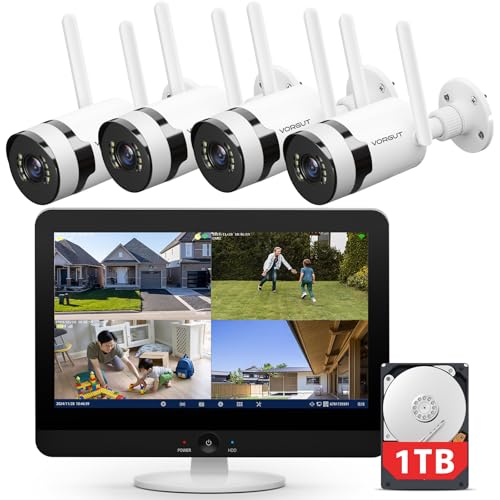 Amazon.co.jp: 【800万画素・5年保証】VORGUT 防犯カメラ モニター付き