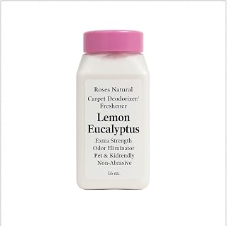 Carpet Deodorizer Powder – Lemon Eucalyptus Scented with Essential Oil, Long-Lasting Odor Eliminator, Pet & Kid Friendly, 16 oz