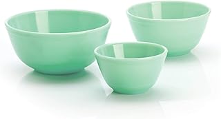 Nesting Mixing Bowl 3 Piece Set Mosser Glass American Made - Jade Glass