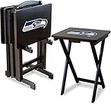 Imperial Officially Licensed NFL Merchandise: Foldable Wood TV Tray Table Set with Stand
