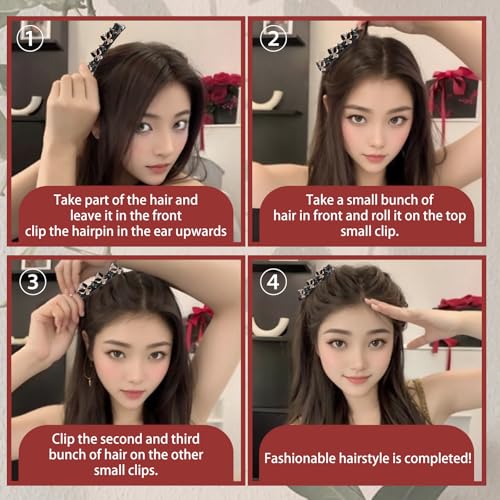 16 piezas pinzas para el cabello con cristales brillantes miniatura 4