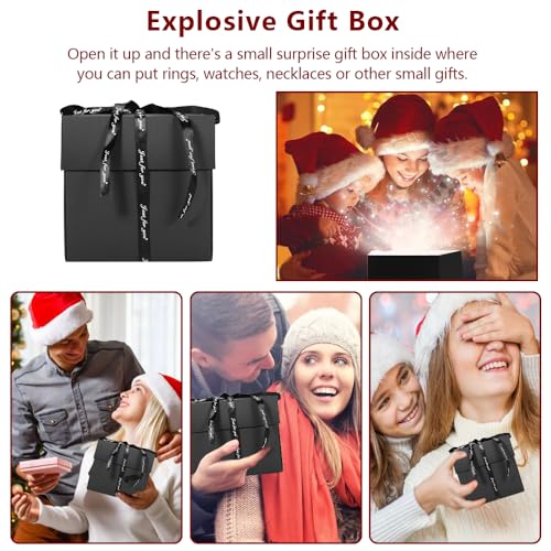 TESSTSY Überraschungsbox, Explosionsbox Bastelset für Geburtstag, Hochzeit, Jahrestag und Christmas - DIY Geschenkbox