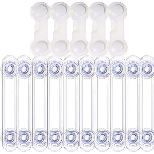 Cerradura de seguridad para armario de bebé, cerradura de seguridad para niños, para armarios de cocina, cajones, hornos, refrigeradores, asientos de inodoro, sin herramientas 15 psc