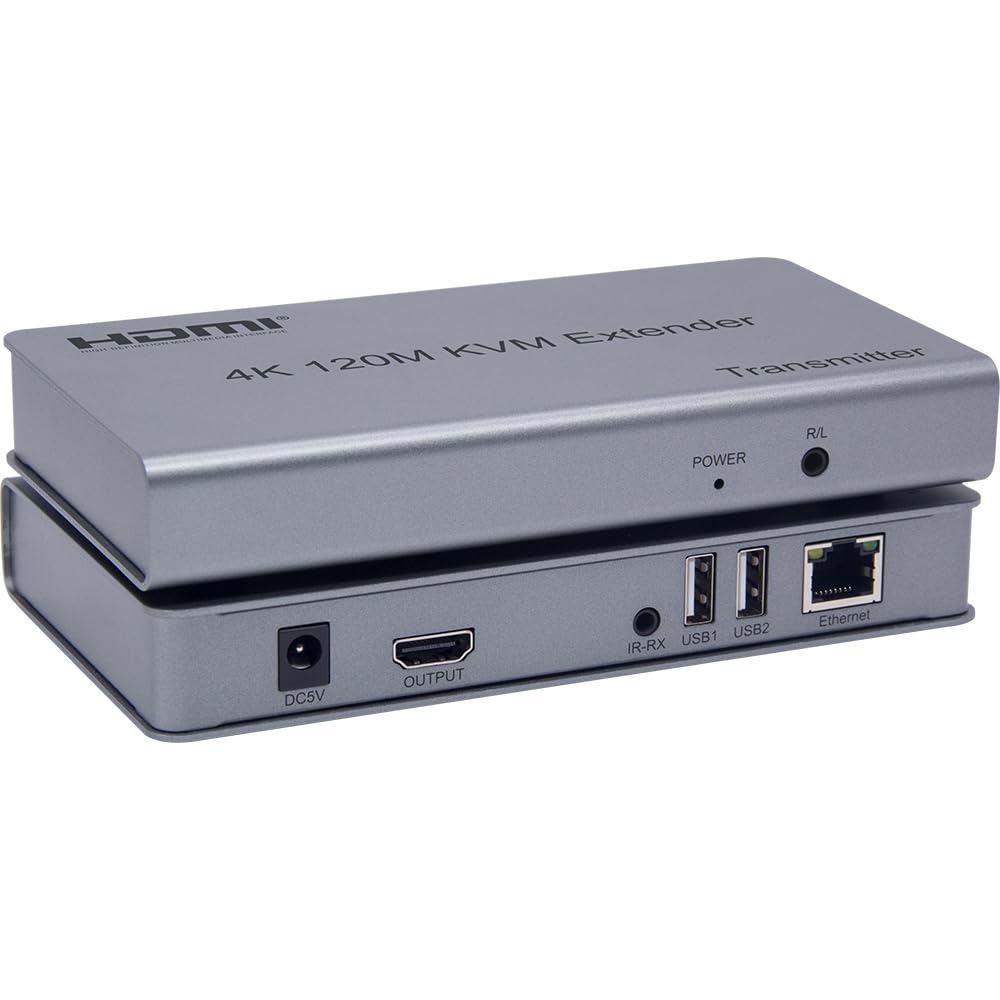 ENS HDMI KVM USB Extender, up to 300FT, Pair of Transmitter and Receiver, CAT5E, CAT6, 1080P and 4K, Long Distance Transmission with USB 2.0 Ports for Remote Keyboard & Mouse Control-image-16