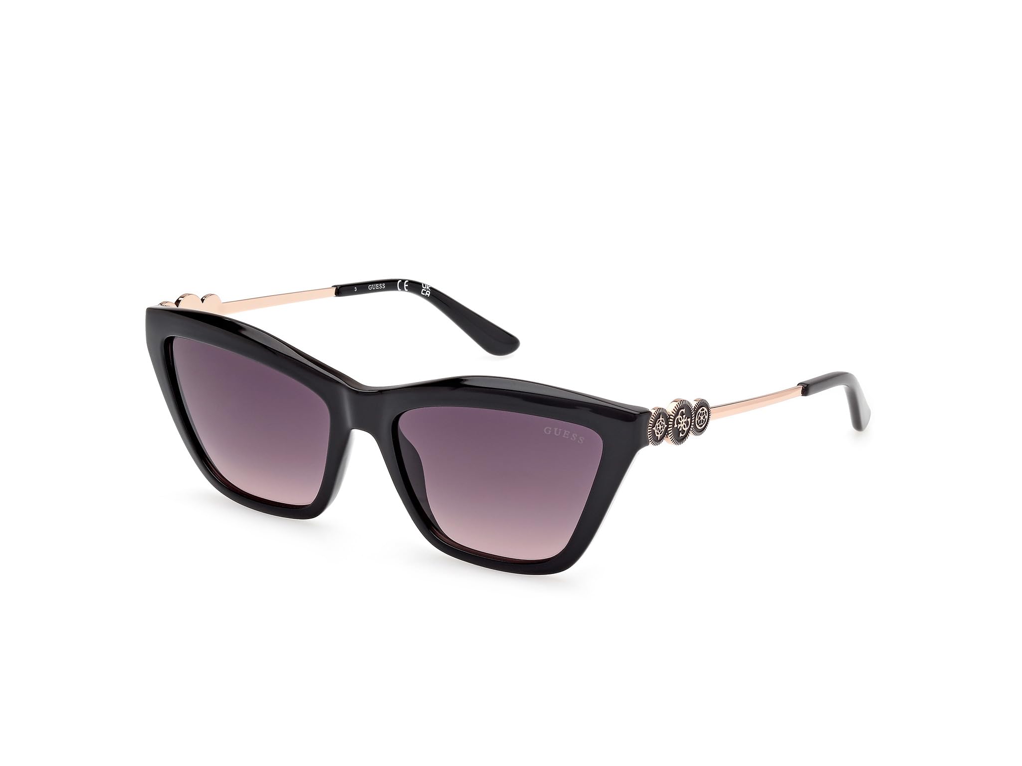 Guess Black Gu00199 05B Woman Sunglasses Injected Smoke Squared Normal