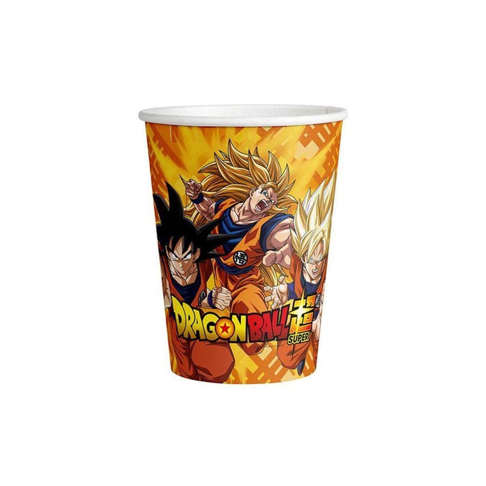 CONVER PARTY, VASOS DRAGON BALL, Vasos para Fiesta Infantil, Decoración Cumpleaños Infantiles - Artículos para Fiestas y Celebraciones - 8 Unidades - 250 Ml