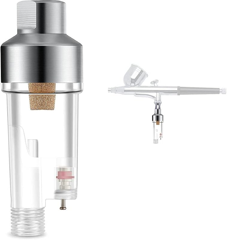 Airbrush Moisture Trap, 1/8" BSP In-Line Filter, Oil Water Separator | Removes moisture & oil from compressed air, Compact in-line design , Fits all 1/8" BSP airbrushes