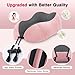 urnexttour Neck Pillow Airplane-2 Pack Memory Foam Travel Pillow, Soft Support Travel Neck Pillow for Travelling, Sleeping Rest, Car, Train and Home Use (Grey&Pink)
