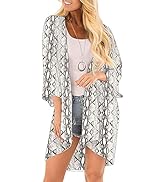 Camisunny Women Chiffon Printed Cardigan Kimono Robe Tops Beach Bikini Cover up Blouse