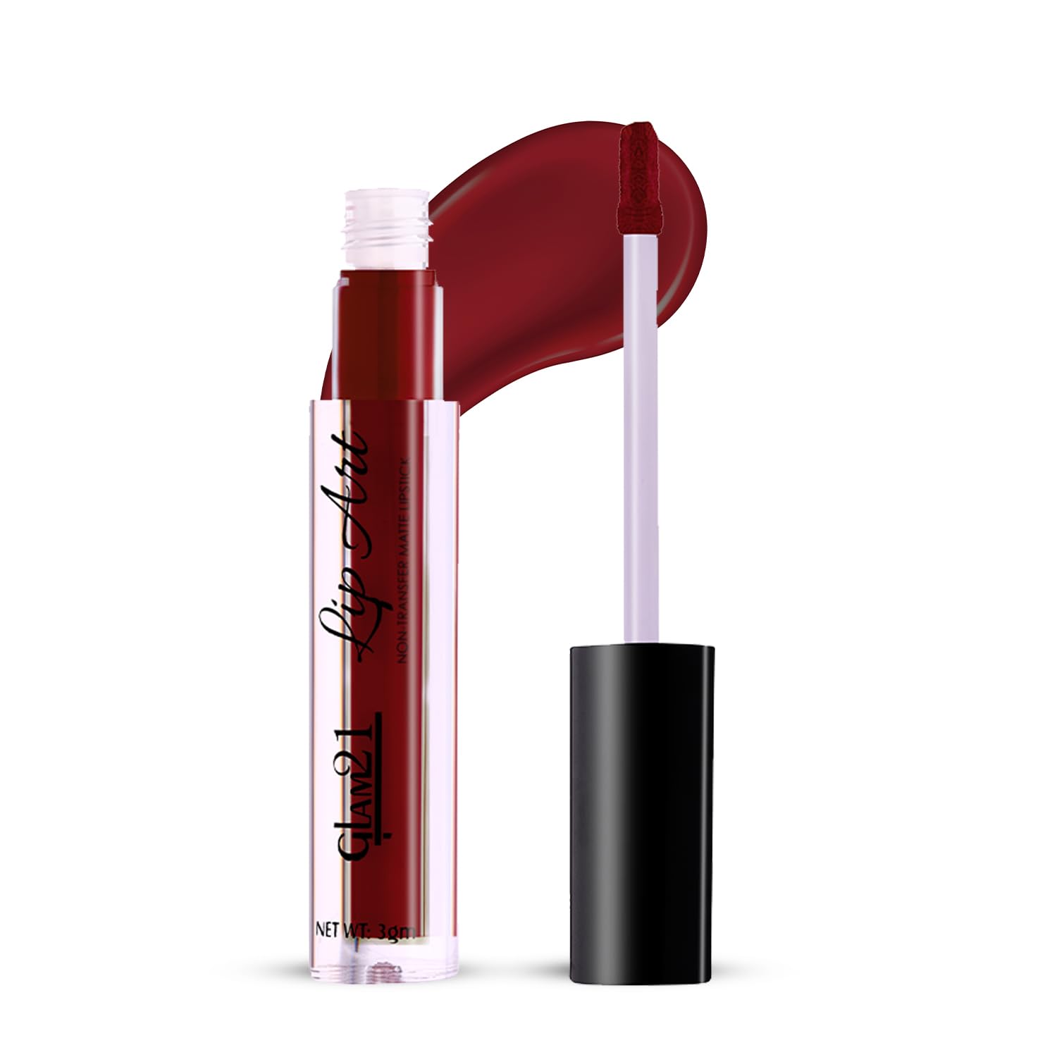 Glam21 Lip Art Non-Transfer Matte Liquid Lipstick | Lightweight & Longlasting| Waterproof & Smudge-proof - 3 gm | Urban Maroon-09-image-35