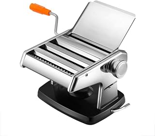 Máquina para Hacer Fideos delicados con 6 configuraciones de Grosor Ajustables y 3 Cuchillas, Espaguetis, fettuccini, lasaña o Masa de albóndigas (Color: Negro, tamaño: 21 x 16 x 15 cm