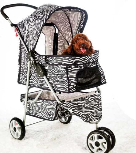 Classic Zebra 3 Wheel Pet Stroller