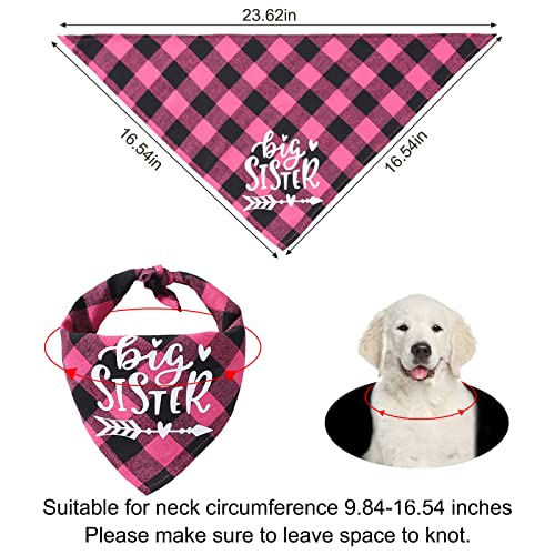 URROMA Rose Red and Red Plaid Dog Bandana Scarf - Image 2