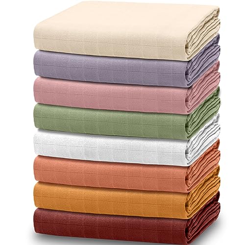 Image of Muslin Swaddle Blankets Soft Neutral Receiving Blankets Muslin Swaddles Large 47 x 47 Inches for Boys and Girls Ideal Newborn(Warm Color)