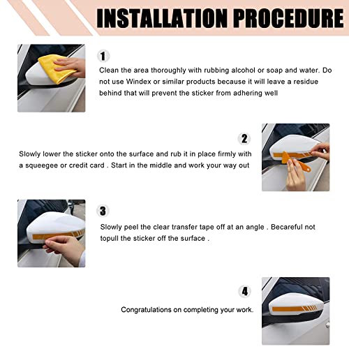 2 Pc Rearview Mirror Sticker, Striped Car Pull Sticker, Car Exterior Accessories, Car Body Sticker Side Decal, Stickers Decor Diy (Orange) #TOP5