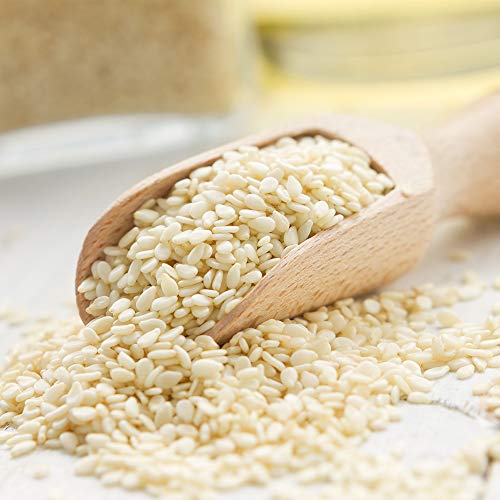 Spices Village Raw Sesame Seeds, White Seasame Seeds Bulk, Fresh Hulled Sesame Seeds for Cooking and Baking, Gourmet Natural Sesame, Kosher-Gluten Free-Non GMO Sesame, Resealable Bulk Bag