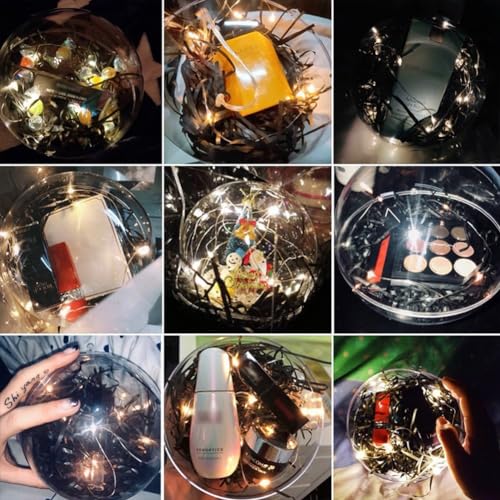 Zoegneer 10 palline di Natale trasparenti piatte