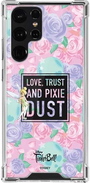 Skinit Clear Phone Case Compatible with Galaxy S22 Ultra - Officially Licensed Disney Tinker Bell Love Trust and Pixie Dust Design