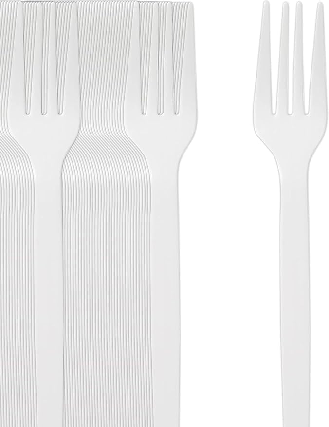 100 Forchette Riutilizzabili PAJADA - In Plastica Riciclata, Lavabili In Lavastoviglie, 16.5cm - Foto 4