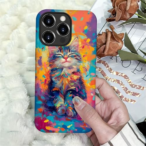 Coque iPhone 16 Pro mignon chat coloré pour le quotidien - 5