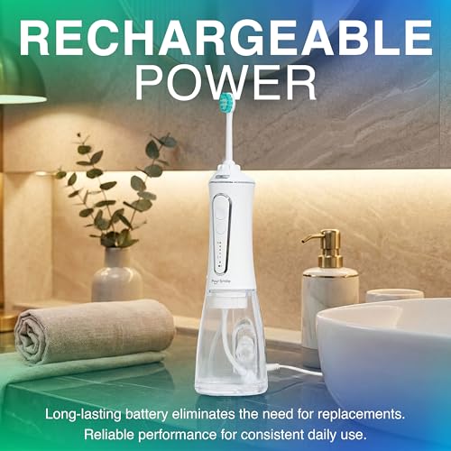 Image of Professional Water Flosser - Advanced Dental Care for a Healthier Mouth, Gum, and Teeth - IPX7 Waterproof Oral Irrigator | 7 Replacement Tips, Travel-Friendly, Rechargeable - Oral Hygiene (White)