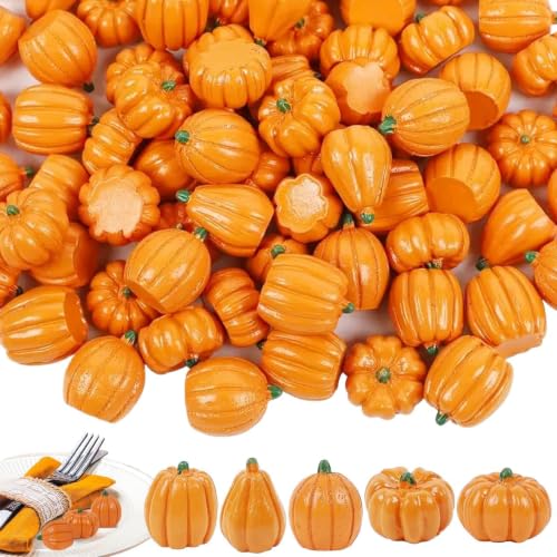 Mini calabazas artificiales pintables con base estable para carteles de mesa 50 ud 8
