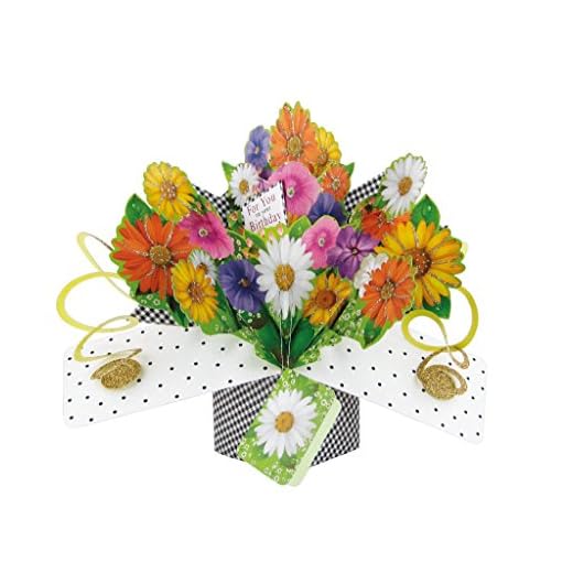 Tarjeta de felicitación emergente de flores de cumpleaños original Second Nature 3D Pop Up Cards