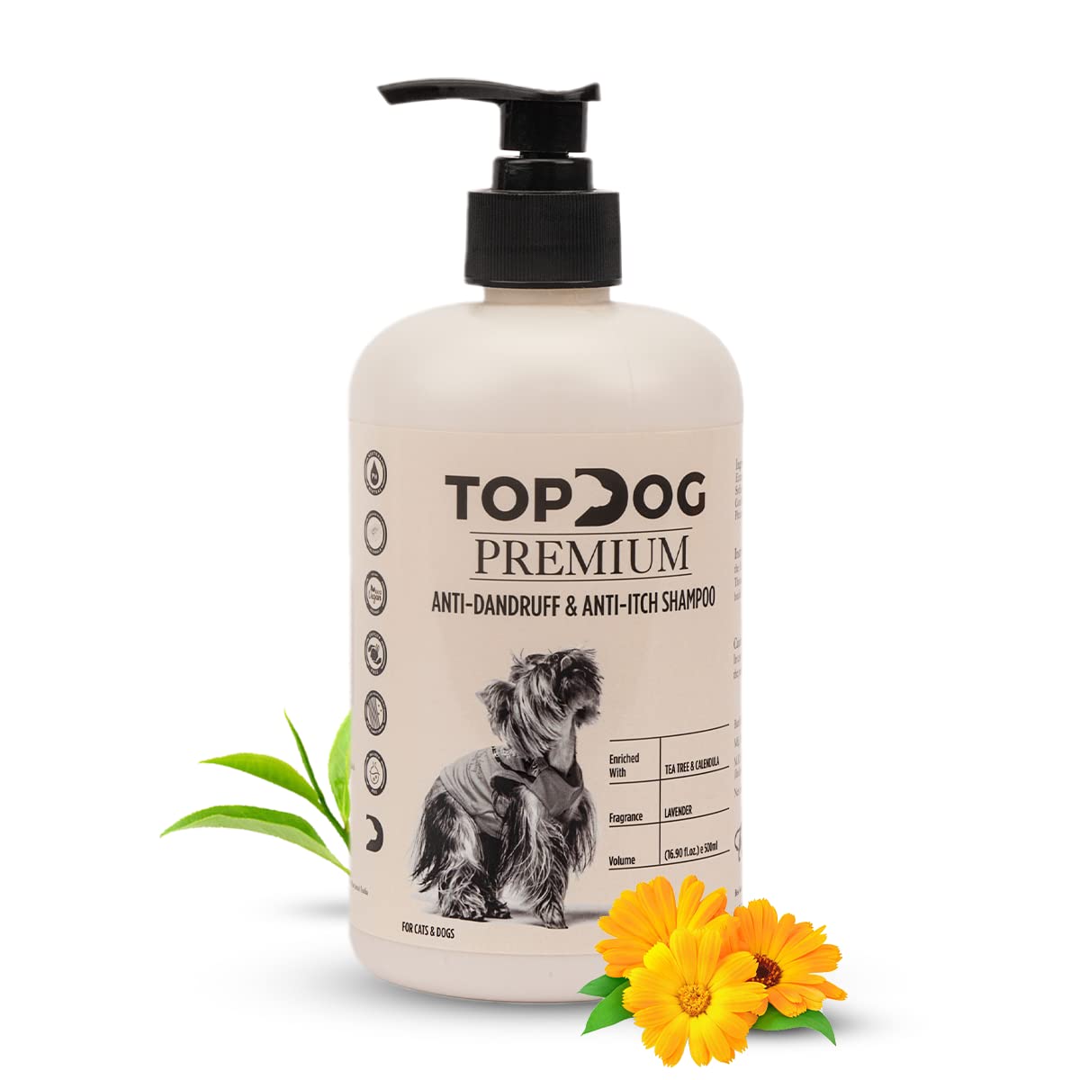 TOPDOG PREMIUM Anti Dandruff-Anti Itch Shampoo for Dogs & Cats - 500 ML, Enriched with Tea Tree Oil & Calendula Extracts (B0B2NZLWFL) Amazon Price History, Amazon Price Tracker