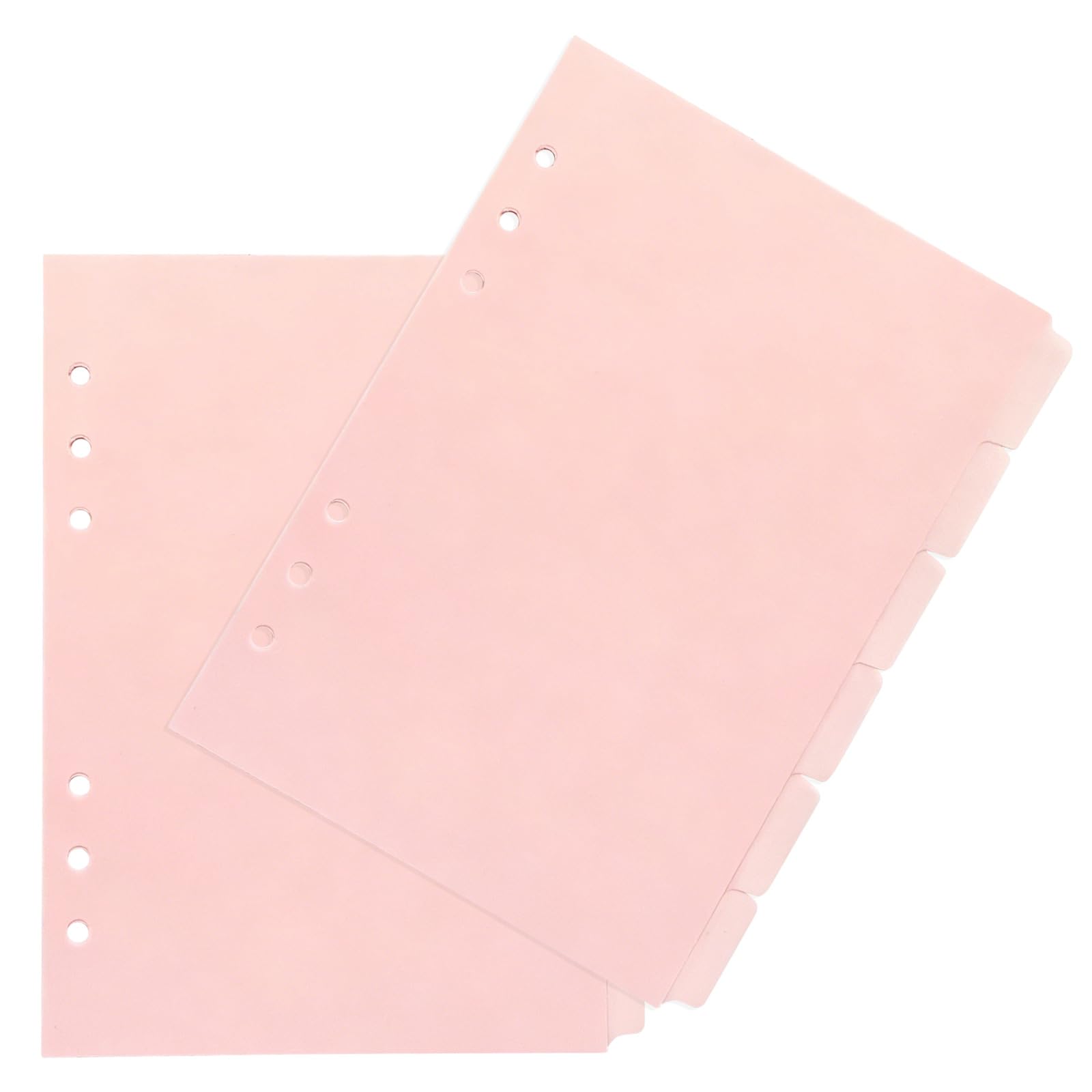 ZenithQuest 12 Sheets Pink Binder Dividers A5 Index Binder Dividers 6 Holes Index Tabs Vertical Plastic Dividers Frosted Index Divider for Planner Notebook,8.27x6.1inch