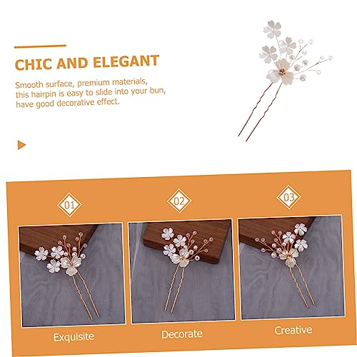 Épingle à cheveux fleur mariage et chignon élégant avec accessoire de tête x4