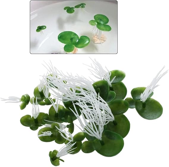 18Pcs Artificial Duckweed Floating Realistic Leaves Pond Decors 3 Size Duckweed